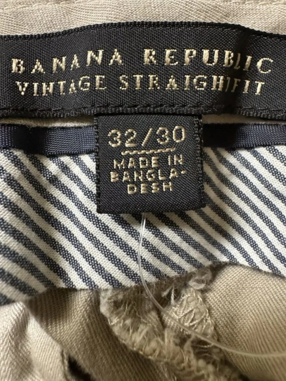 Banana Republic Vintage Straight Khaki Chino Pants Mens 32x30 100% Cotton Beige